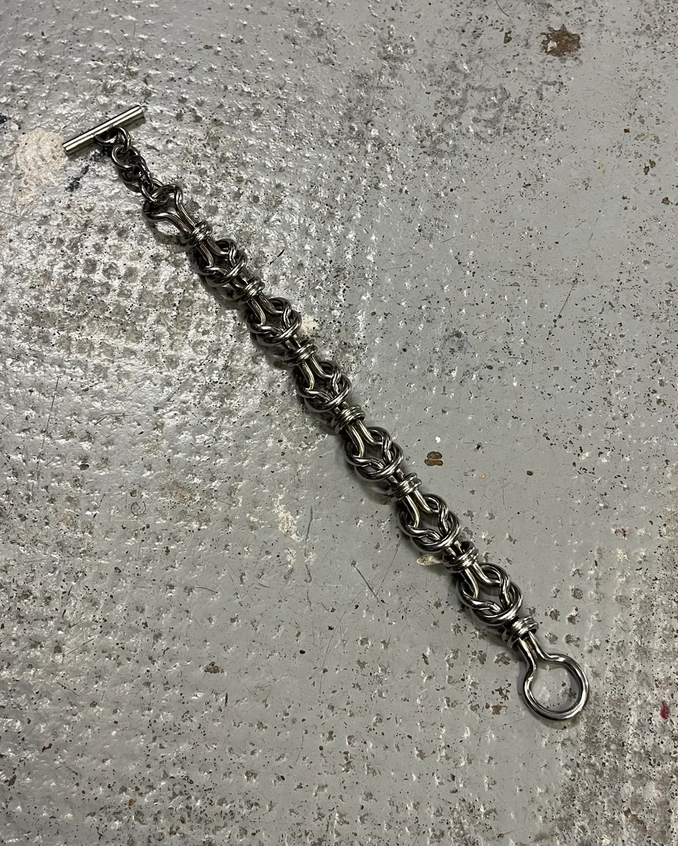 AW2006 Dolce & Gabbana Stainless Steel Knot Link Bracelet - Image 5