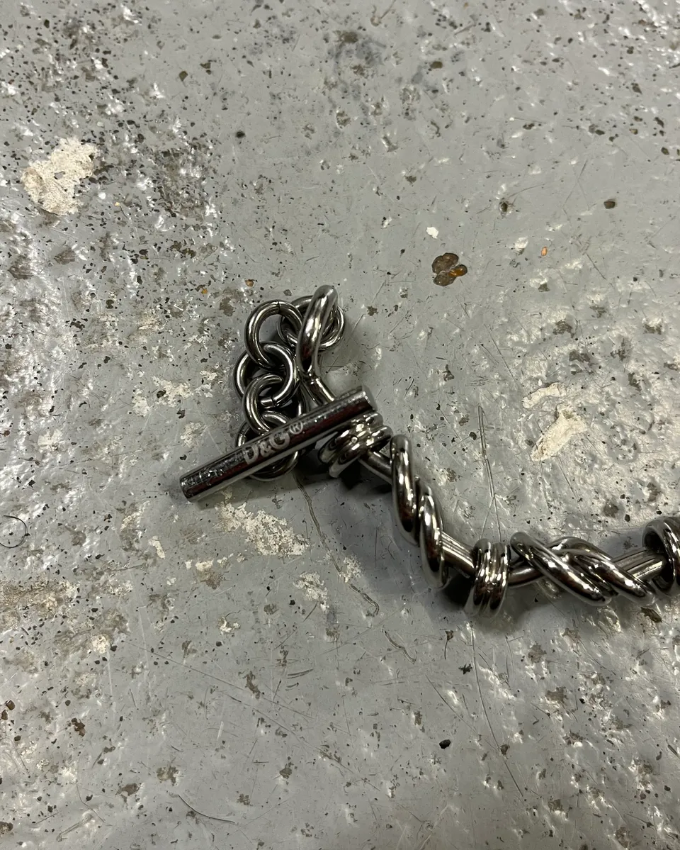 AW2006 Dolce & Gabbana Stainless Steel Knot Link Bracelet - Image 8