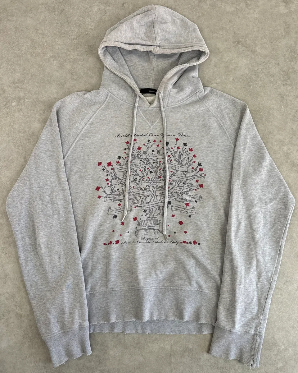 AW2006 Dsquared2 Grey Tree of Life Hoodie - Image 3