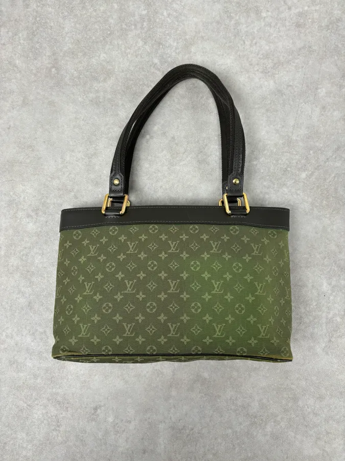 AW2006 Louis Vuitton Khaki Green Monogram Lin Tote Bag - Image 5
