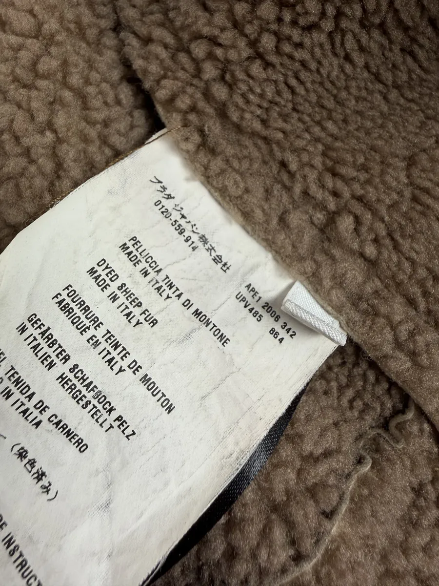 AW2006 Prada Beige Shealing Double Breasted Leather Coat - Image 11