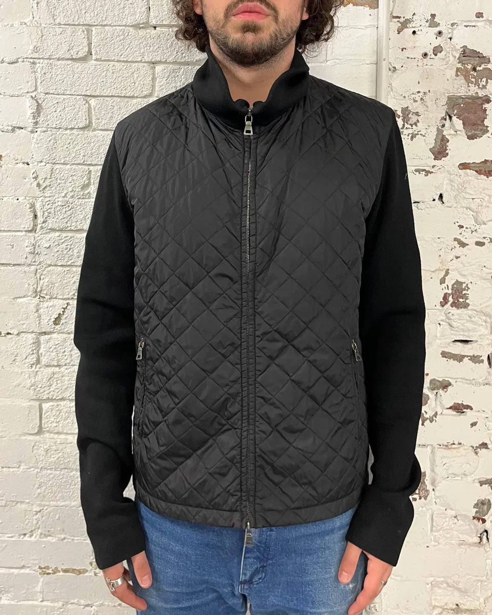 AW2006 Prada Black Nylon Quilted Hybrid Jacket - Image 2