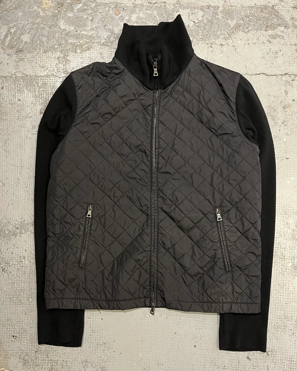 AW2006 Prada Black Nylon Quilted Hybrid Jacket - Image 4