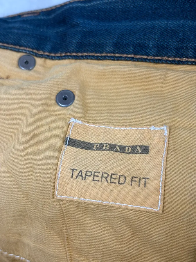 AW2006 Prada Blue Faded Tapered Denim Jeans - Image 11