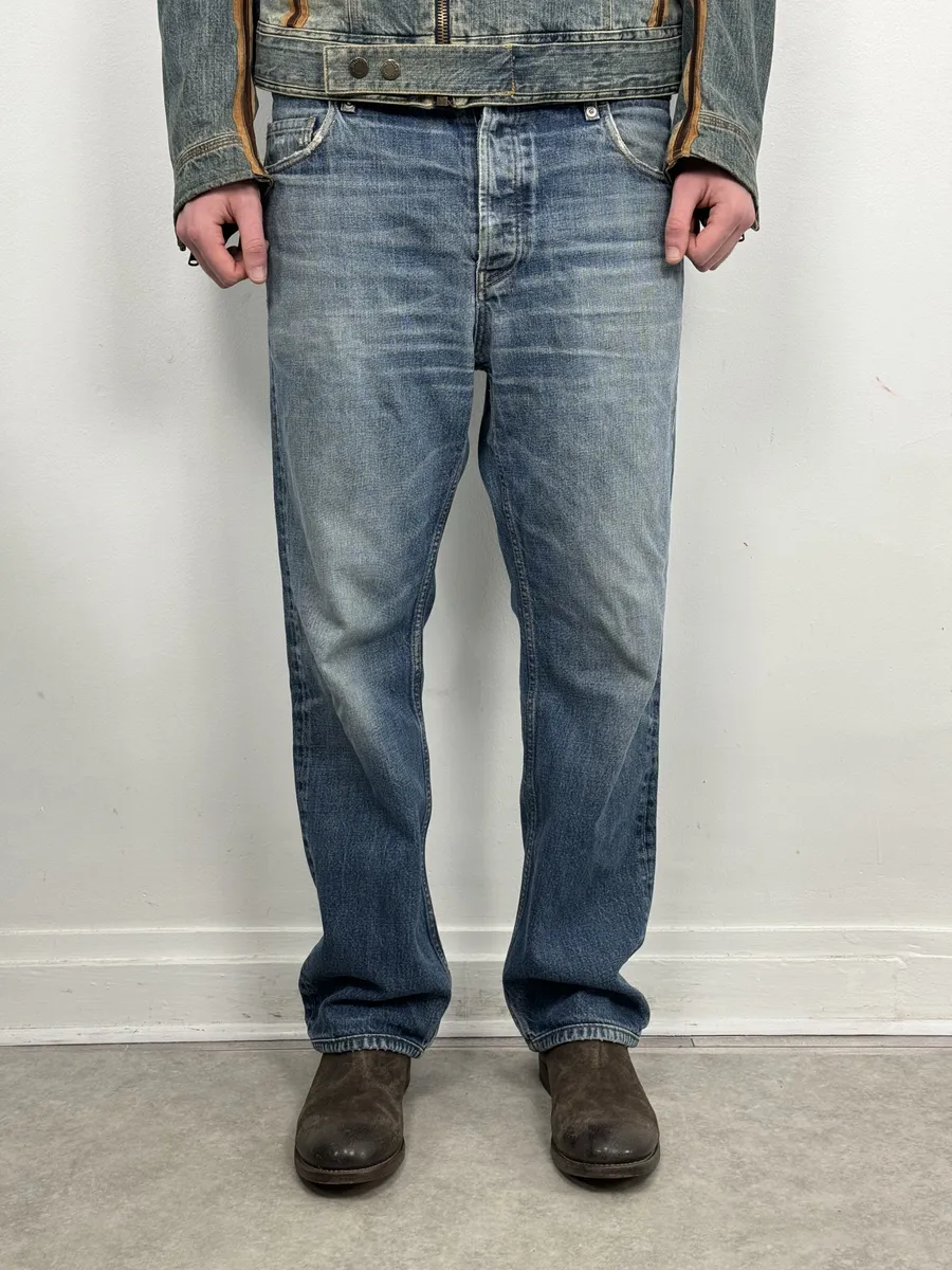 AW2006 Prada Classic Fit Blue Fade Denim Jeans - Image 3