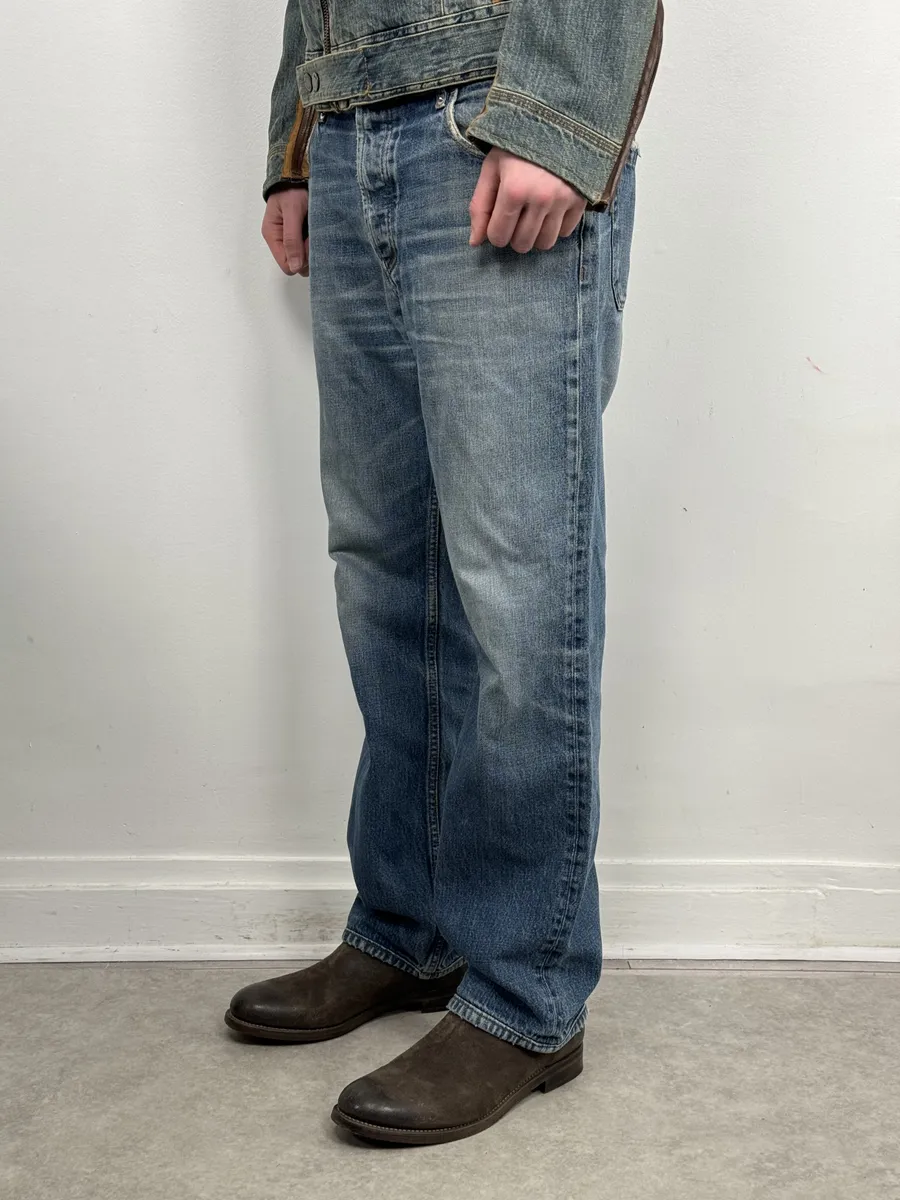 AW2006 Prada Classic Fit Blue Fade Denim Jeans - Image 4