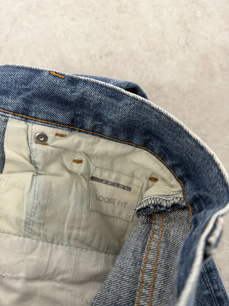 AW2006 Prada Classic Fit Blue Fade Denim Jeans - Image 7