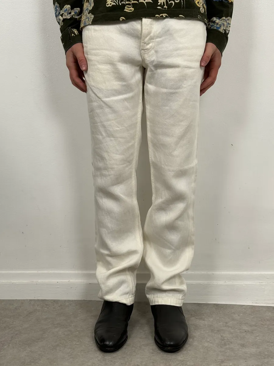 AW2006 Prada Classic Fit White Denim Jeans - Image 2