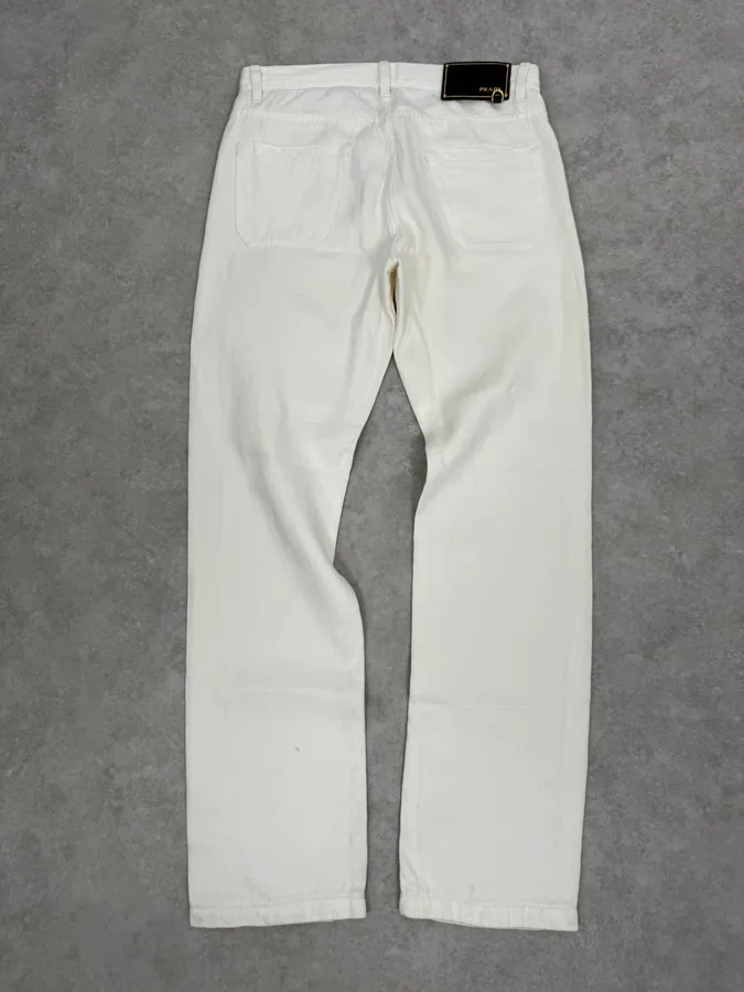 AW2006 Prada Classic Fit White Denim Jeans - Image 6