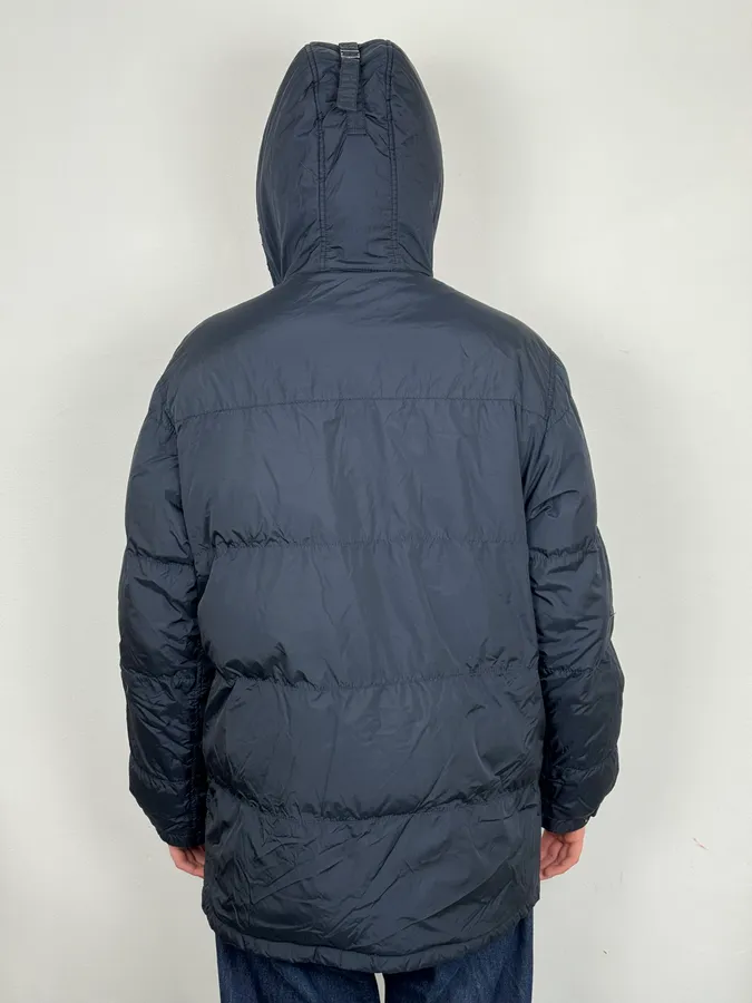 AW2006 Prada Navy Fur Collar Heavy Puffer Jacket - Image 3
