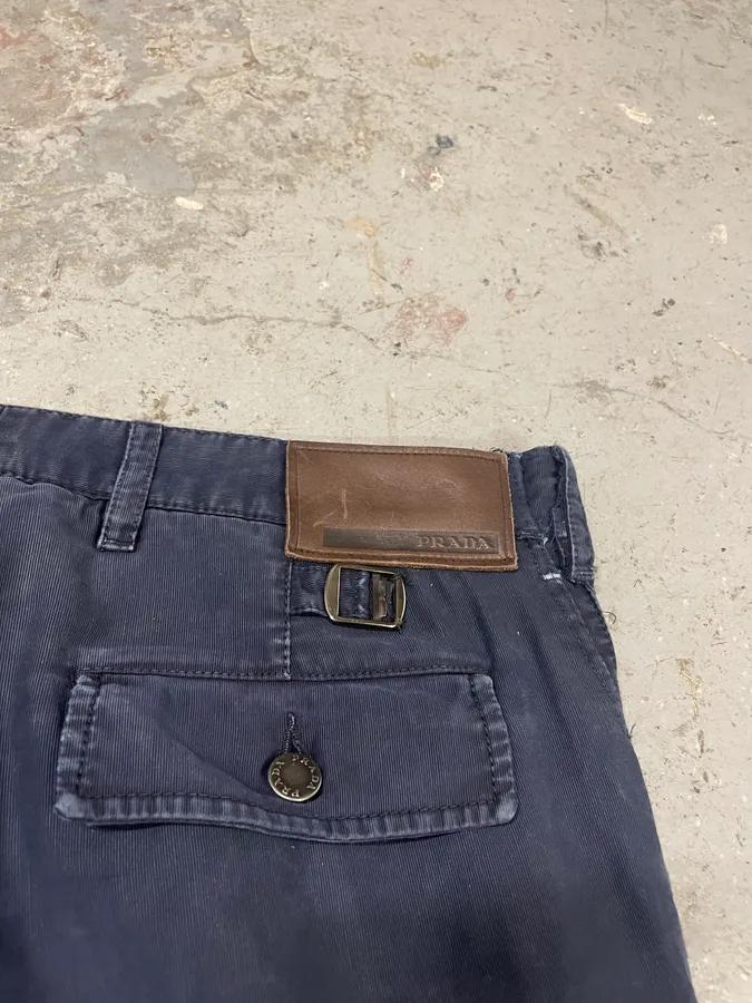 AW2006 Prada Navy Straight Relaxed Cargo Pants - Image 8