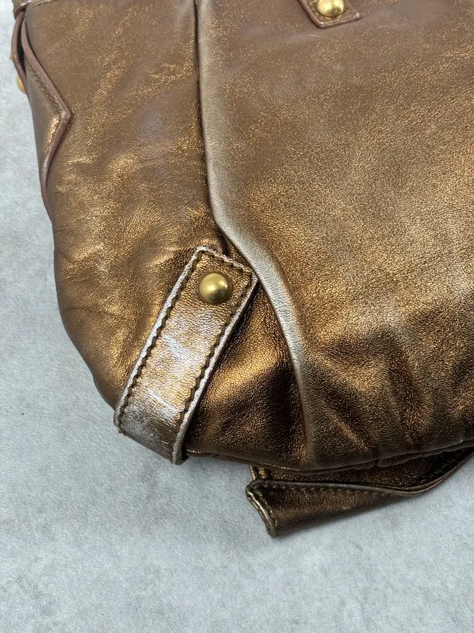 AW2006 Yves Saint Laurent Bronze Leather Bow Shoulder Bag - Image 11