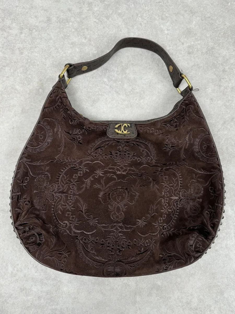 AW2007 Cavalli Brown Embroided Chain Handle Bag