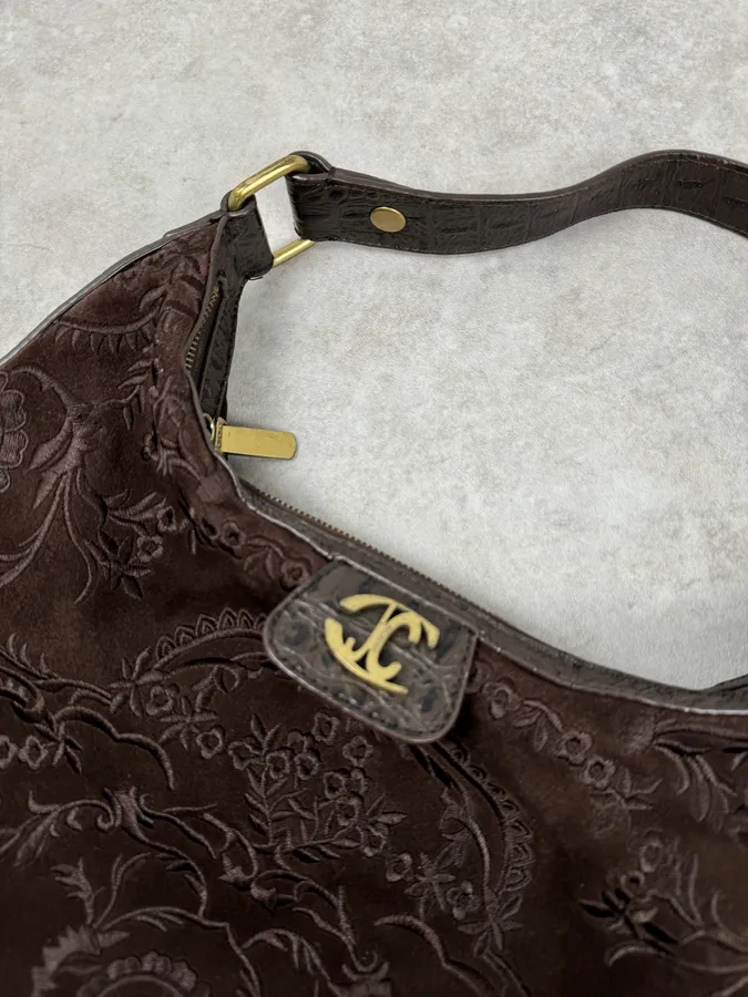 AW2007 Cavalli Brown Embroided Chain Handle Bag - Image 4
