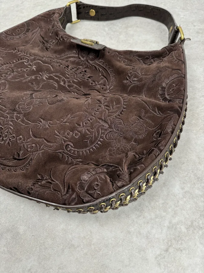 AW2007 Cavalli Brown Embroided Chain Handle Bag - Image 5