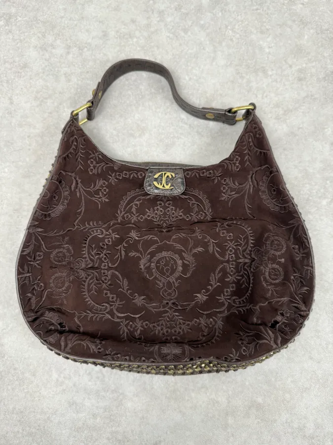 AW2007 Cavalli Brown Embroided Chain Handle Bag - Image 6