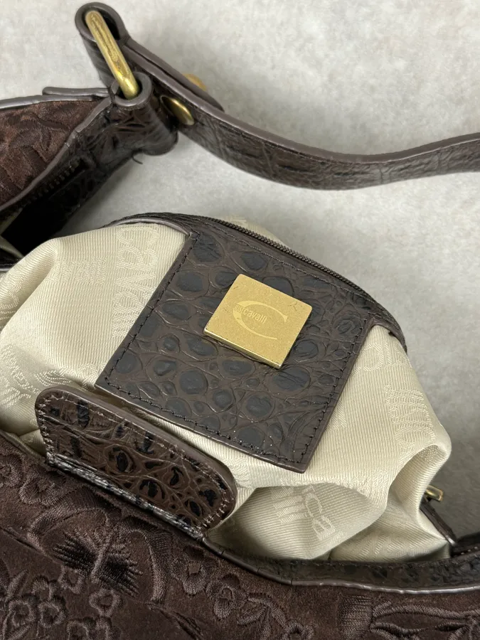 AW2007 Cavalli Brown Embroided Chain Handle Bag - Image 8