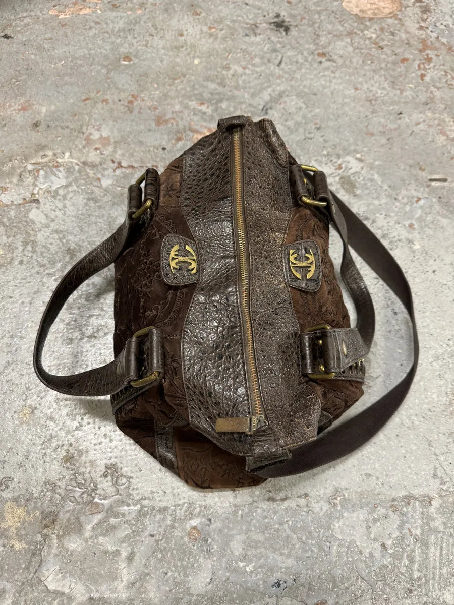 AW2007 Cavalli Brown Ornament Laced Crossbody Shoulder Bag - Image 8