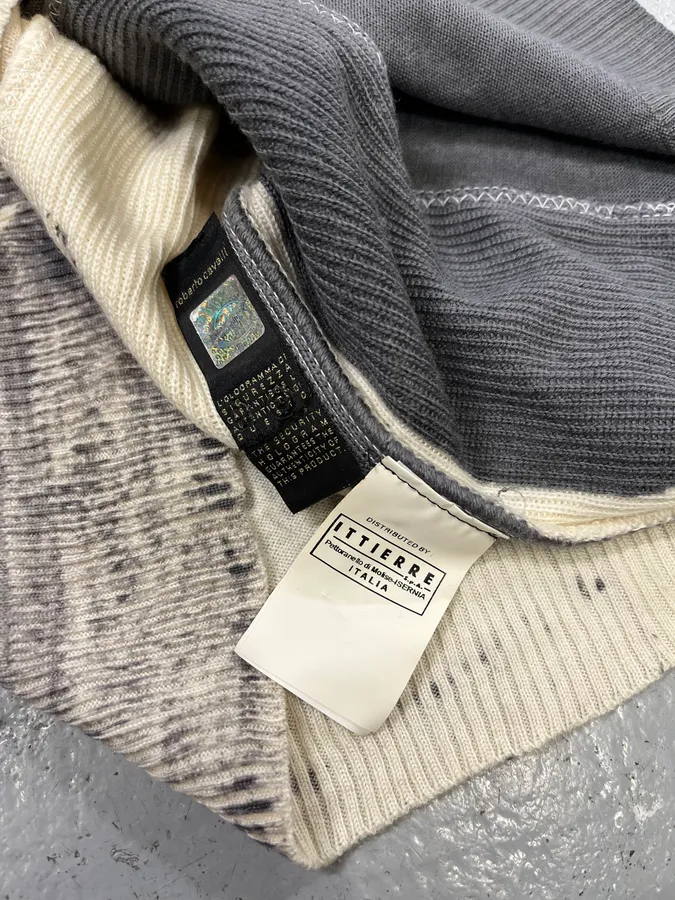 AW2007 Cavalli Overprint Two Tone Grey Sweater - Image 9