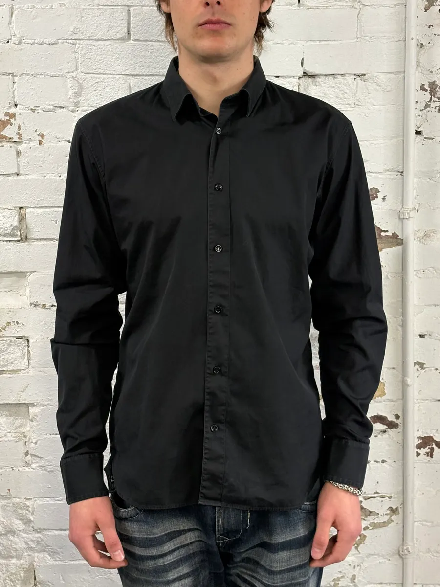 AW2007 Dior Black Minimalist Shirt by Hedi Slimane - Image 2