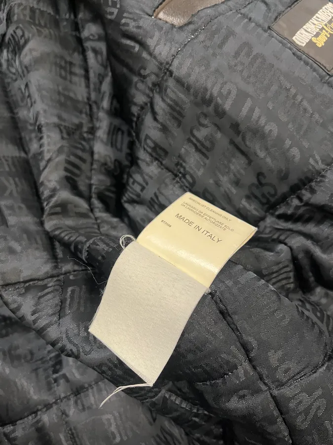 AW2007 Dirk Bikkembergs Layered High Collar Brown Leather Jacket - Image 12
