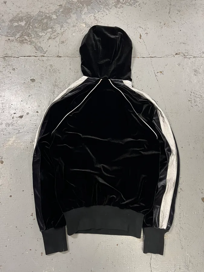AW2007 Dolce & Gabbana Black Velvet Metallic Zip Hoodie - Image 7