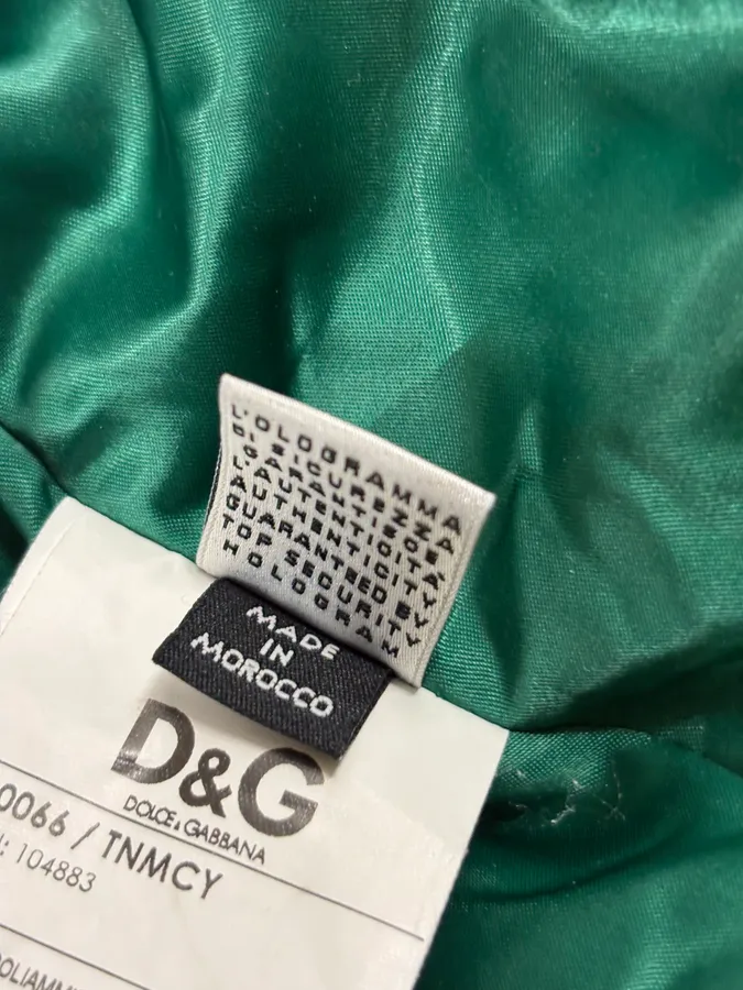 AW2007 Dolce & Gabbana Green Hybrid Nylon Leather Jacket - Image 12