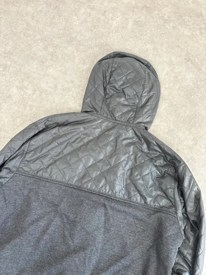 AW2007 Dolce & Gabbana Grey Nylon Quilted Hooded Zip-up Jacket - Image 6