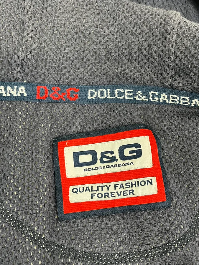 AW2007 Dolce & Gabbana Grey Royal College Zip-up Hoodie - Image 11