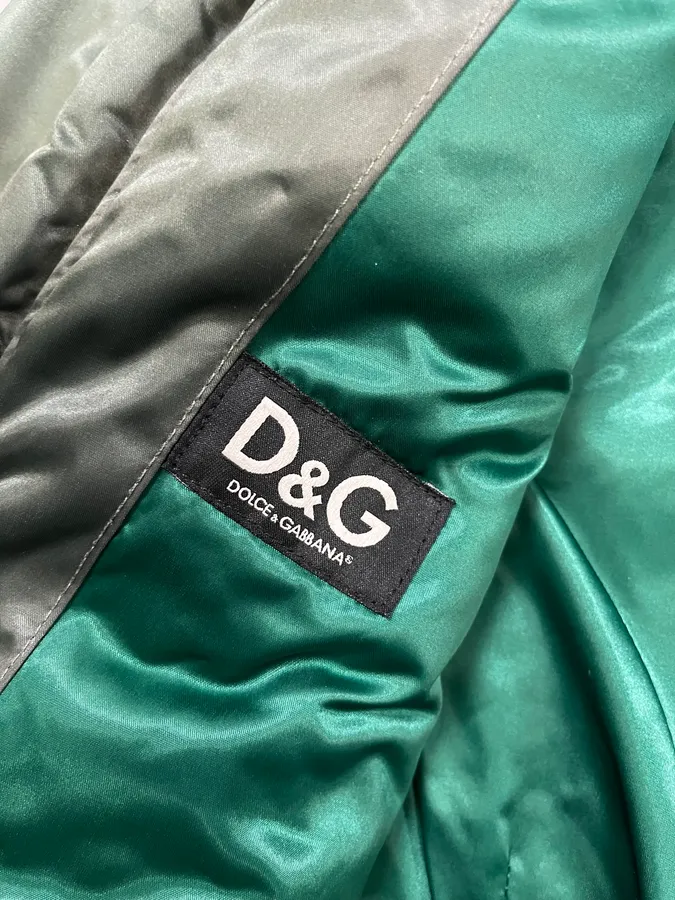 AW2007 Dolce & Gabbana Khaki Hybrid Nylon Leather Jacket - Image 11