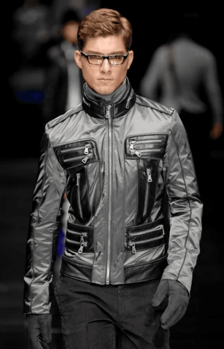 AW2007 Dolce & Gabbana Khaki Hybrid Nylon Leather Jacket - Image 2