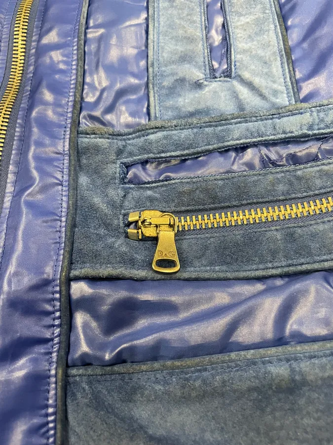AW2007 Dolce & Gabbana Multi-Zip Blue Utility Jacket - Image 10