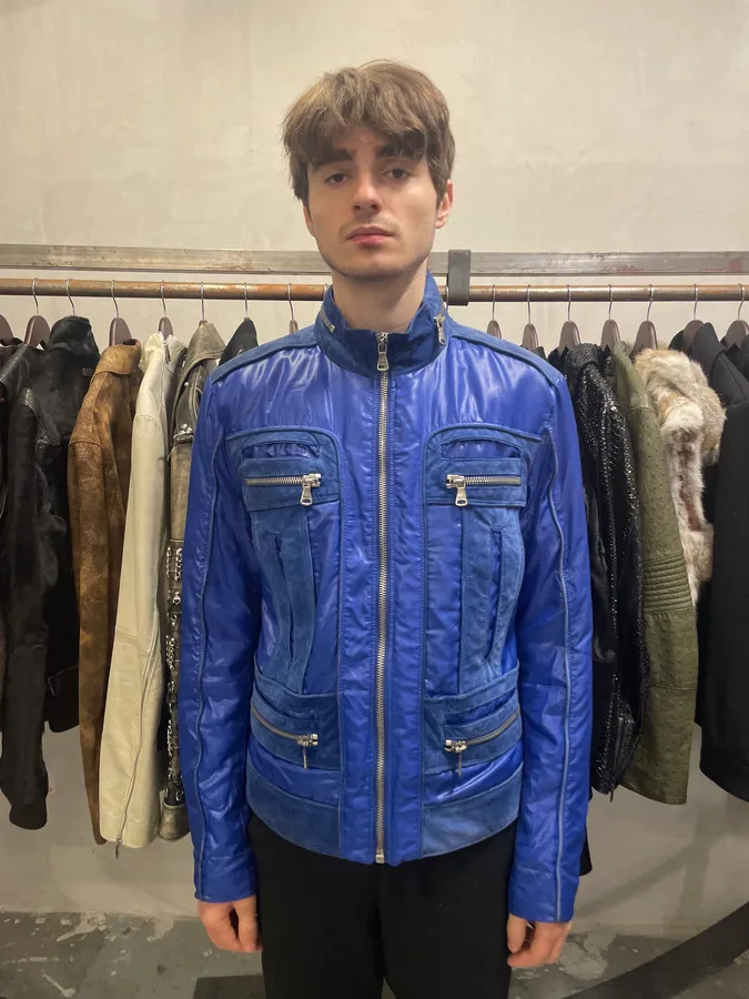 AW2007 Dolce & Gabbana Multi-Zip Blue Utility Jacket - Image 2