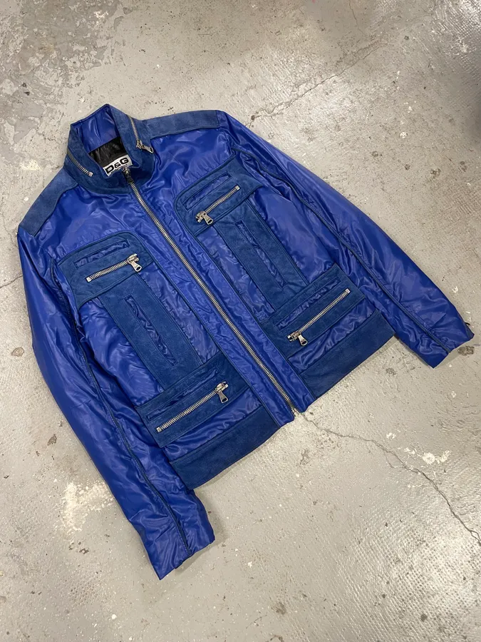 AW2007 Dolce & Gabbana Multi-Zip Blue Utility Jacket - Image 5