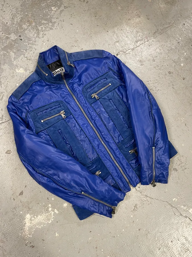 AW2007 Dolce & Gabbana Multi-Zip Blue Utility Jacket - Image 6
