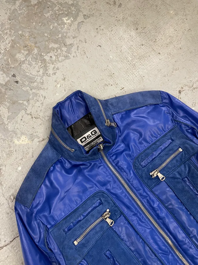 AW2007 Dolce & Gabbana Multi-Zip Blue Utility Jacket - Image 7
