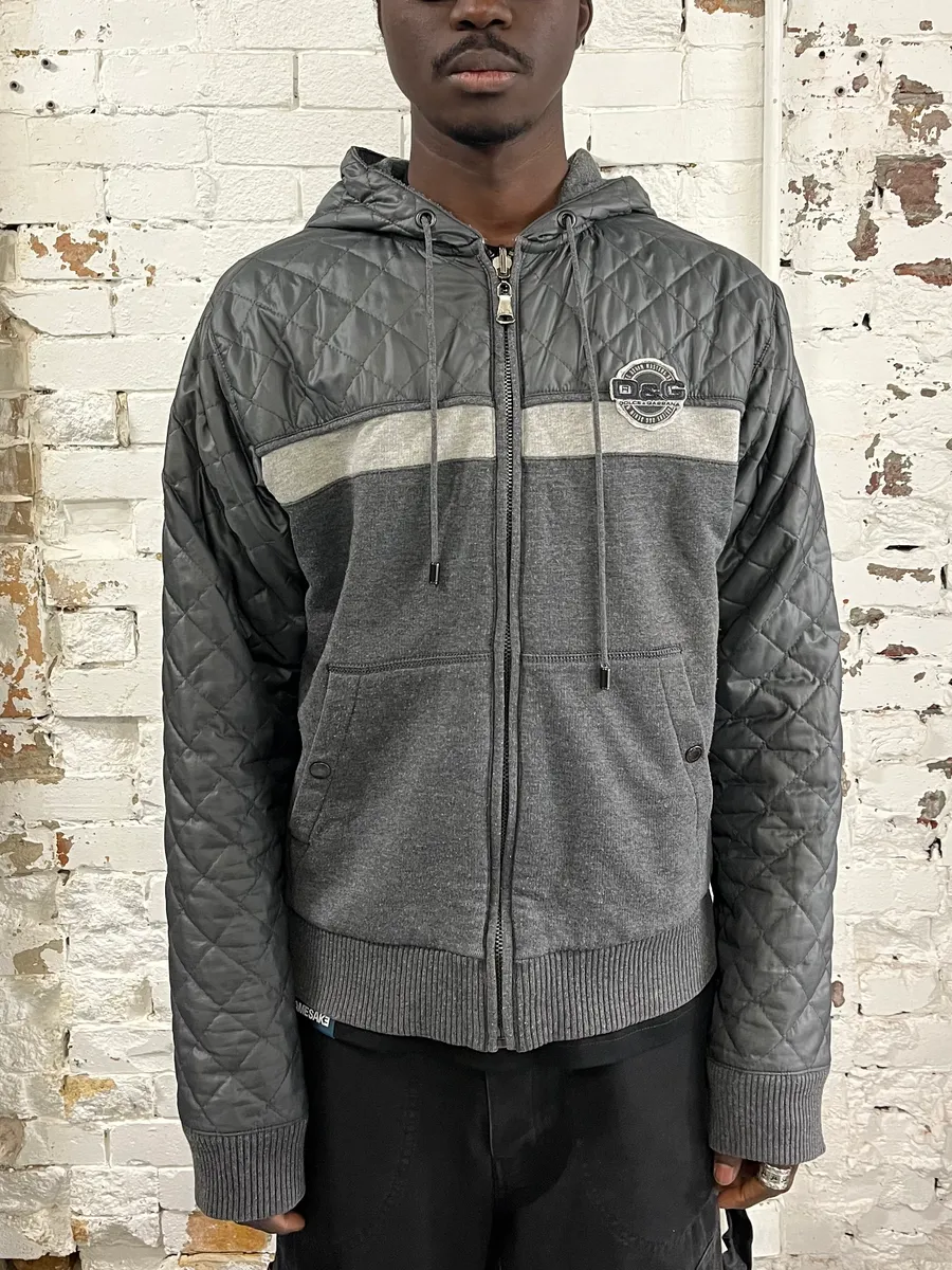 AW2007 Dolce & Gabbana Quilted Zip-up Grey Jacket - Image 2