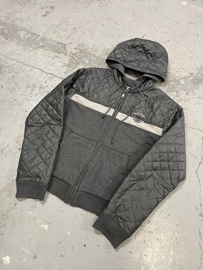 AW2007 Dolce & Gabbana Quilted Zip-up Grey Jacket - Image 4
