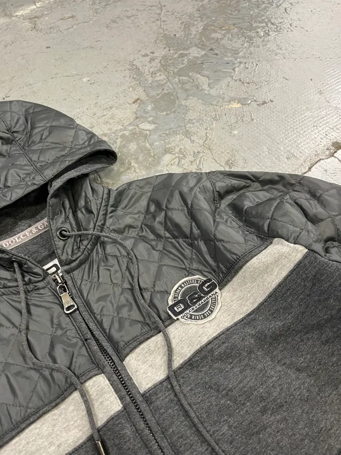 AW2007 Dolce & Gabbana Quilted Zip-up Grey Jacket - Image 7