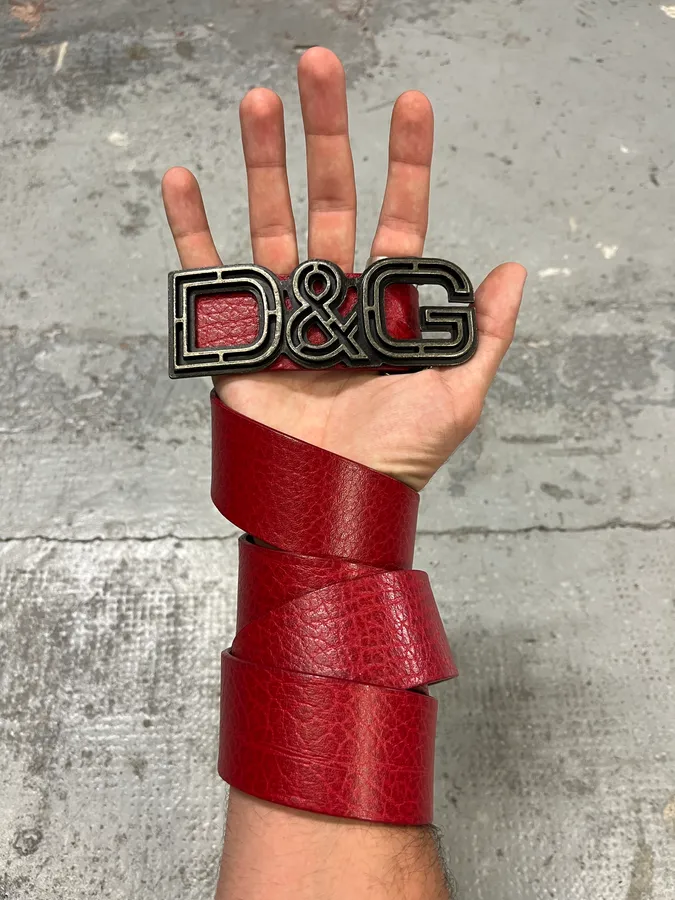 AW2007 Dolce & Gabbana Red Leather Belt