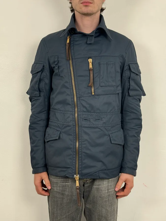 AW2007 Dsquared2 Asymmetrical Navy Cargo Jacket - Image 3