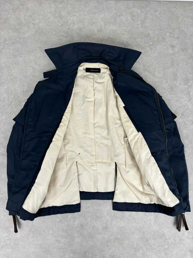 AW2007 Dsquared2 Asymmetrical Navy Cargo Jacket - Image 8