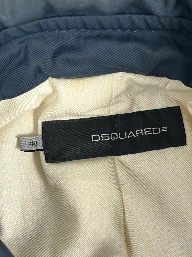 AW2007 Dsquared2 Navy Asymmetrical Cargo Zip Jacket - Image 10