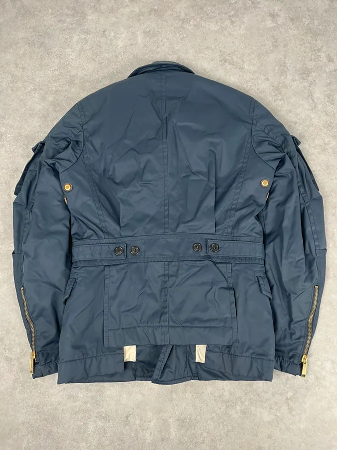 AW2007 Dsquared2 Navy Asymmetrical Cargo Zip Jacket - Image 7