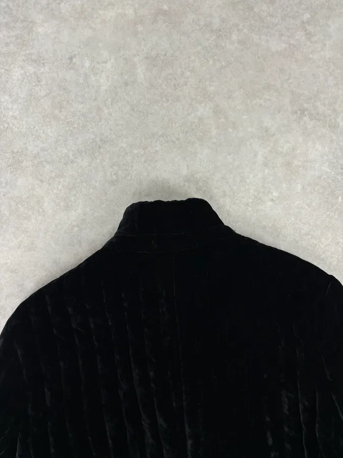 AW2007 Emporio Armani Black Techno Line Velvet Classy Blazer Jacket - Image 5
