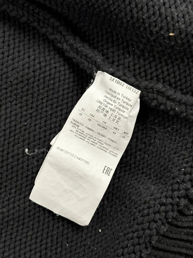 AW2007 Emporio Armani Black Zip-Up Hooded Sweater - Image 11