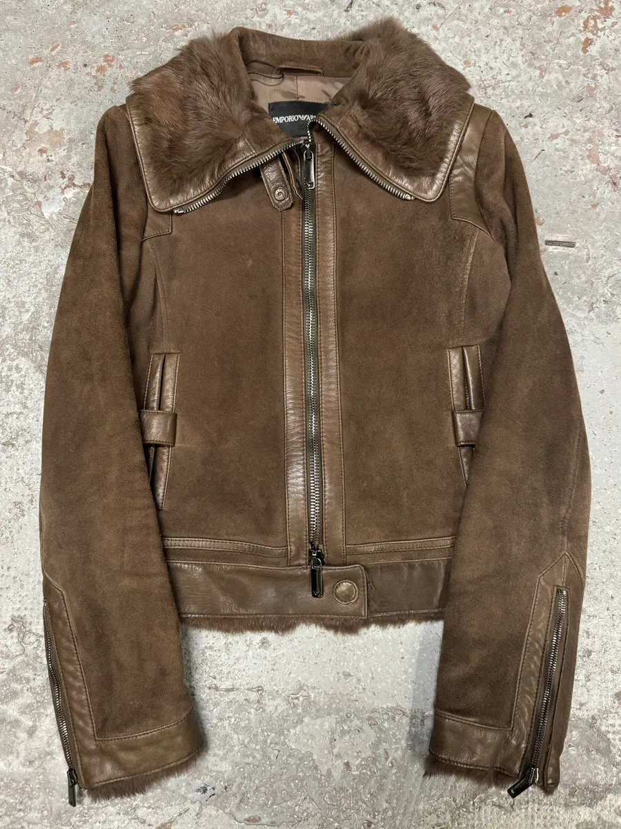 AW2007 Emporio Armani Brown Leather Jacket