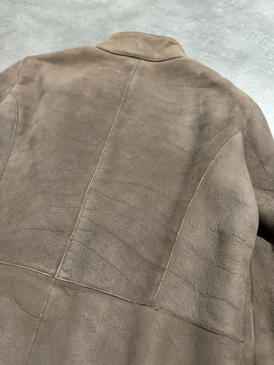 AW2007 Emporio Armani Sample Asymmetrical Tern Captain Fur Leather Jacket - Image 3