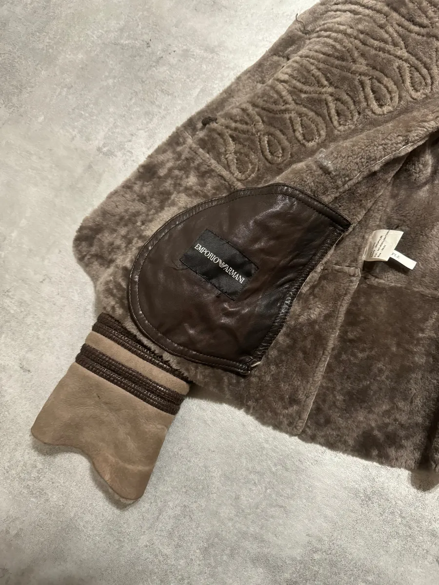 AW2007 Emporio Armani Sample Asymmetrical Tern Captain Fur Leather Jacket - Image 5