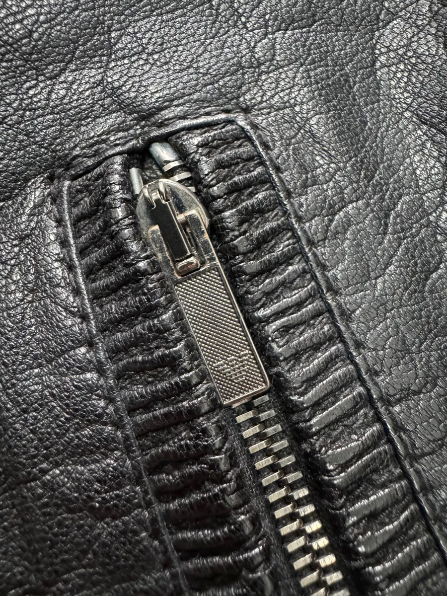 AW2007 Emporio Armani Textured Black Leather Jacket - Image 9